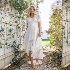 Maive & Bo The Wanderer White Lace Maternity Dress